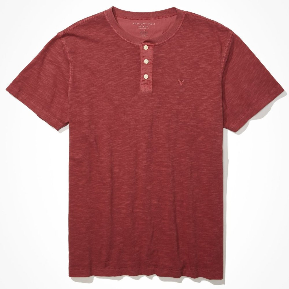 American Eagle Super Soft Slub Icon Henley T-Shirt